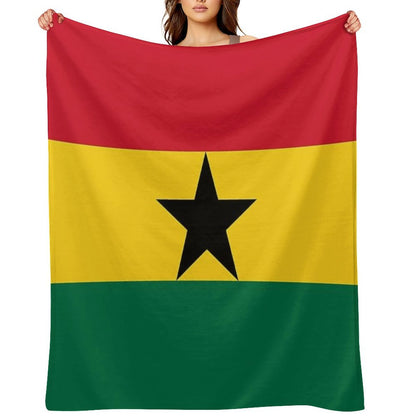 Ghana National Celebration Flag Premium Throw Blanket