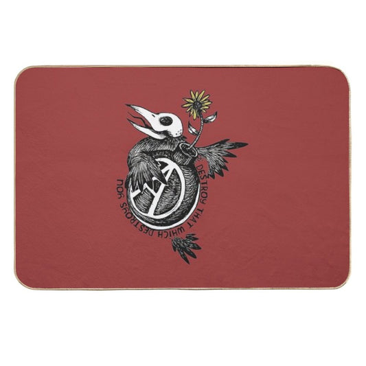 Destroy That Which Destroys You - Anarchist, Radical, Bird  Fade-Resistant Bath Mat