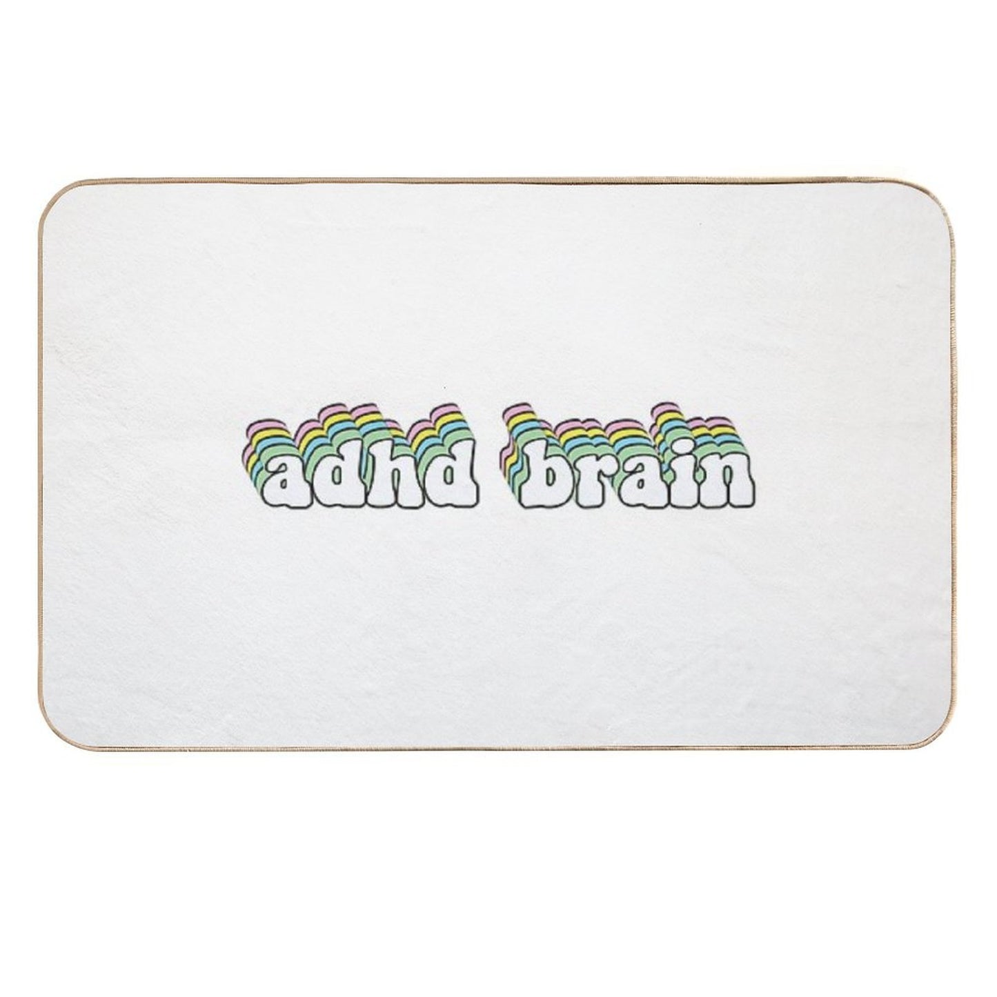 ADHD Brain Cute Pastel  Toxin-Free Bath Mat