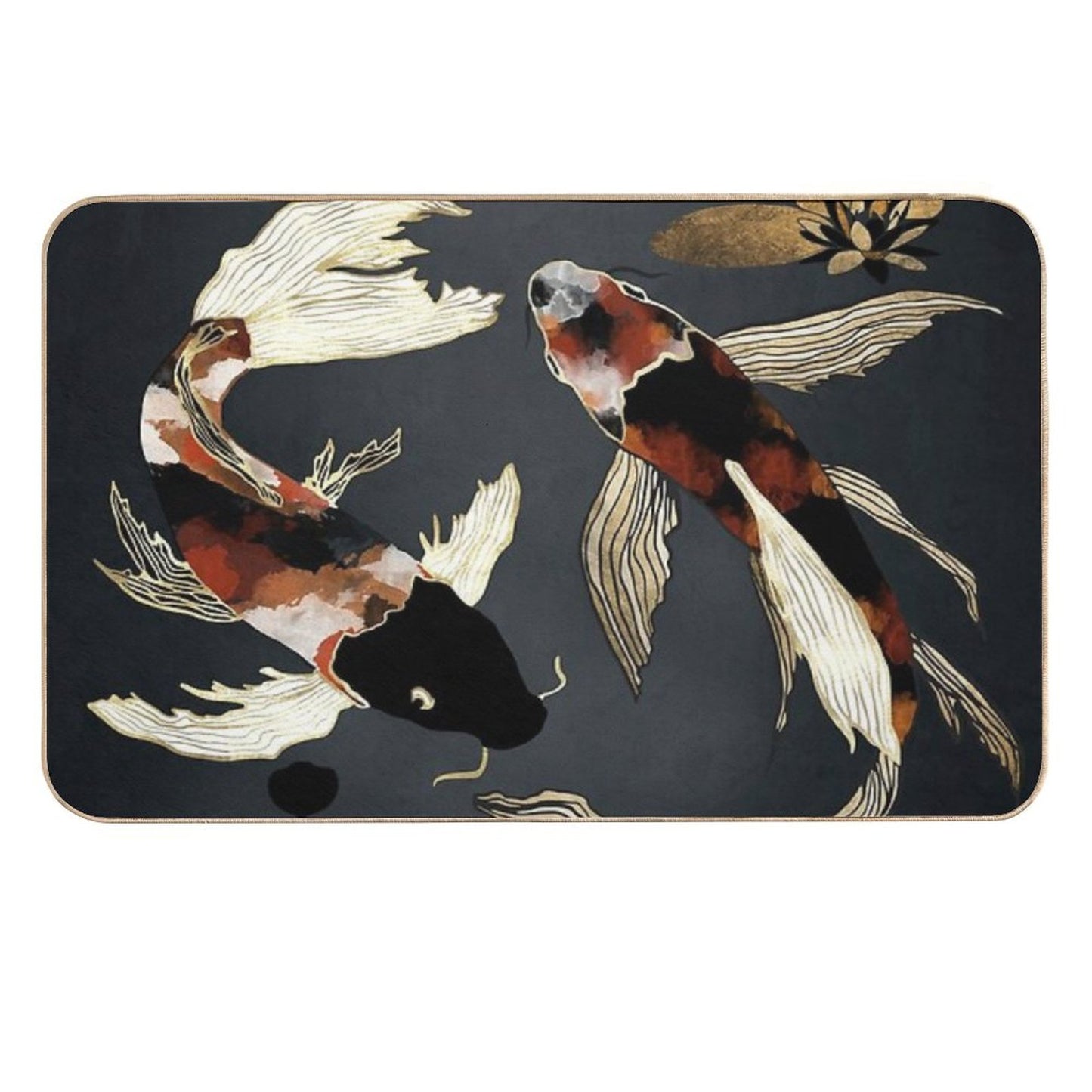 Metallic Koi IV Durable Bath Mat