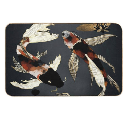 Metallic Koi IV Durable Bath Mat