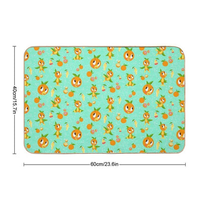 Orange Bird with Dole Whip  Repositionable Bath Mat