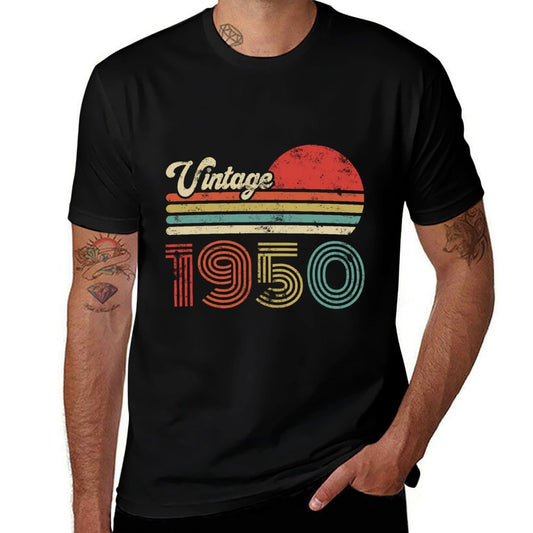 75 Year Old Birthday Vintage 1950 75th Birthday  Ribbed Collar T-Shirt