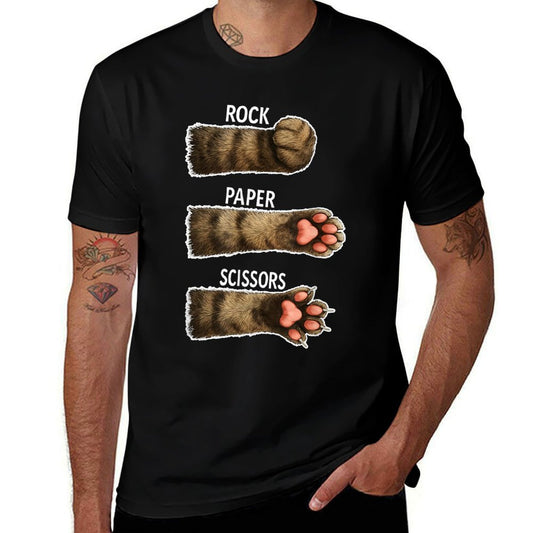 Cat Rock Paper Scissors Cat Paws Costume Funny Girls Meme  Versatile T-Shirt