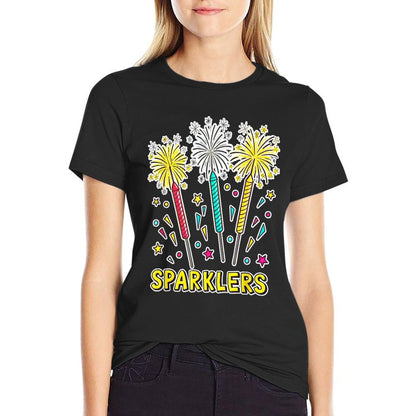 Celebrate Any Occasion with Colorful Sparklers  Graphic-printed T-Shirt