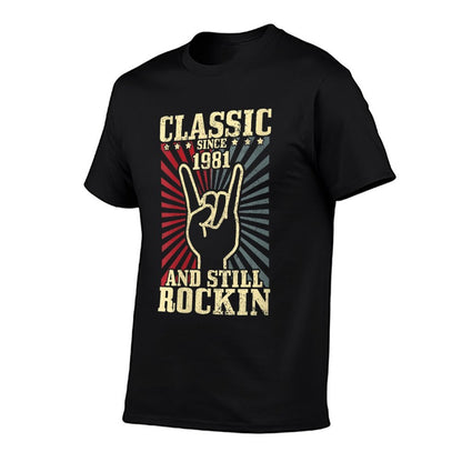 Womens 1981 Classic Rock Vintage Rock & Roll 40th Birthday Gift  Wrinkle-resistant T-Shirt