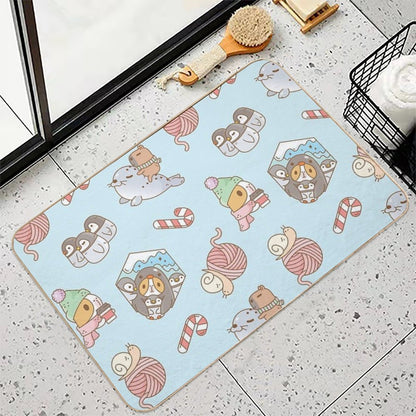Bubu The Guinea Pig, South Pole Holiday Durable Bath Mat