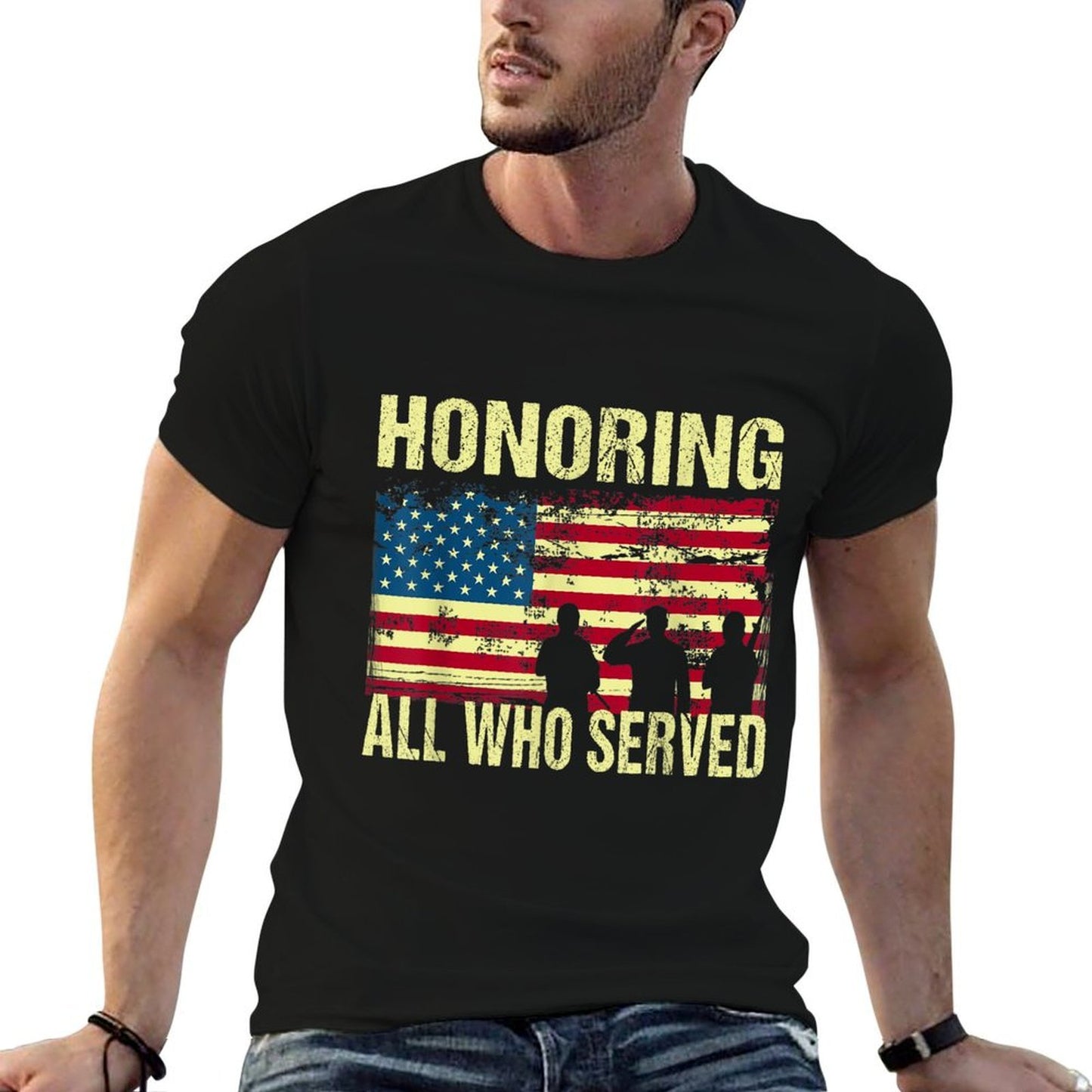 Honoring All Who Served Armed Forces Day Proud US Army  High-quality Stitching T-Shirt