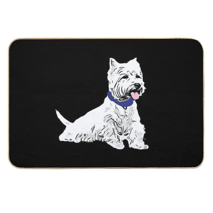West Highland White Terrier Sitting Silhouette for Dog Lovers  Absorbent Bath Mat
