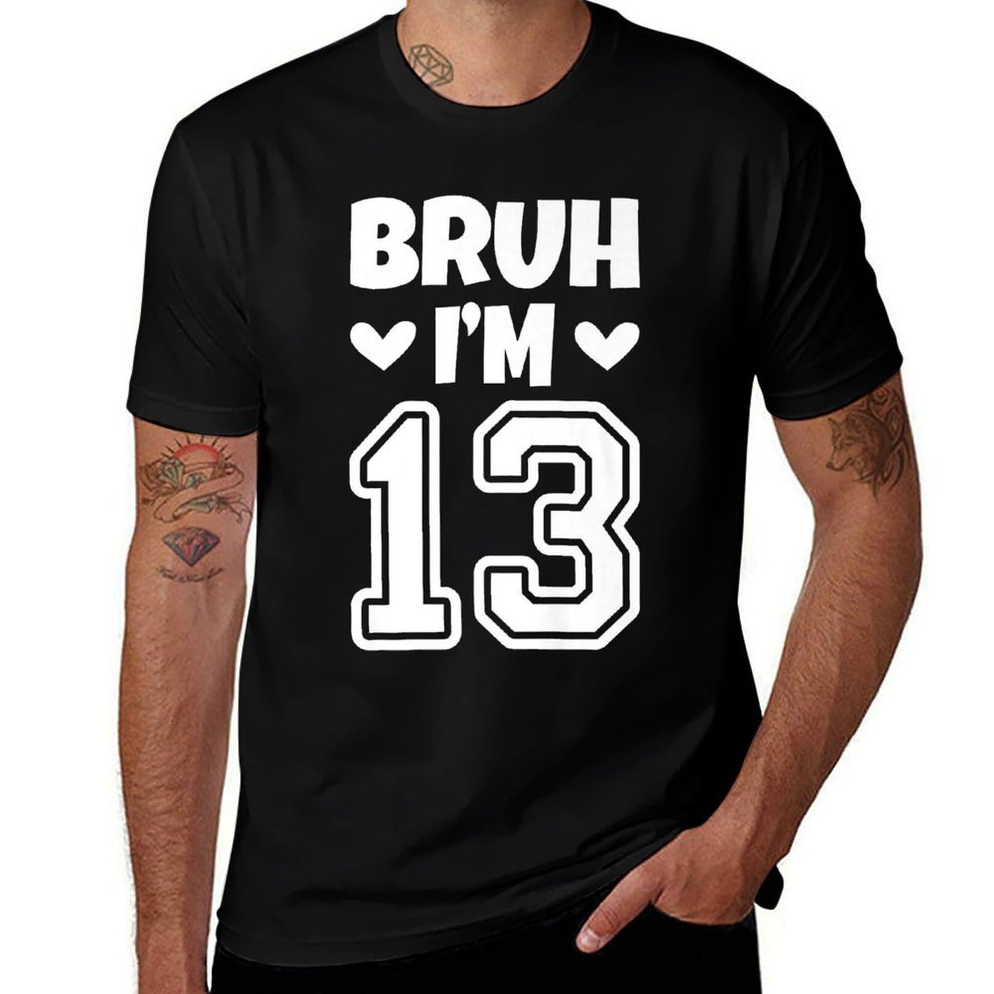Bruh Im 13 Thirteen Year Old Boy Birthday for Boys Girls Premium  Moisture-wicking T-Shirt