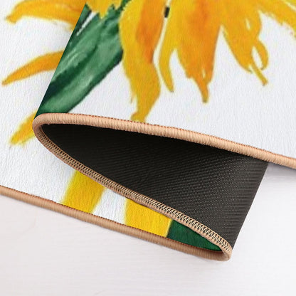 Painted Sunflower Bouquet  Repositionable Bath Mat