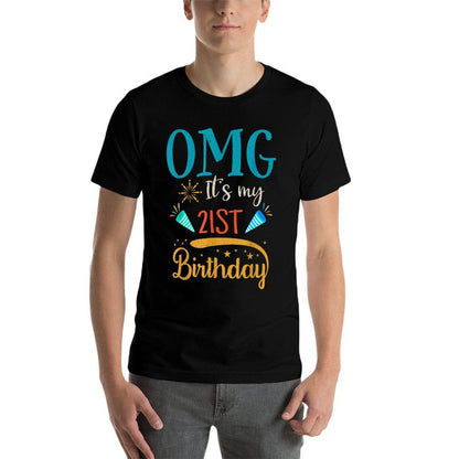 Retro 21 Years Old Boys Girls OMG! It's My 21st Birthday  Durable T-Shirt