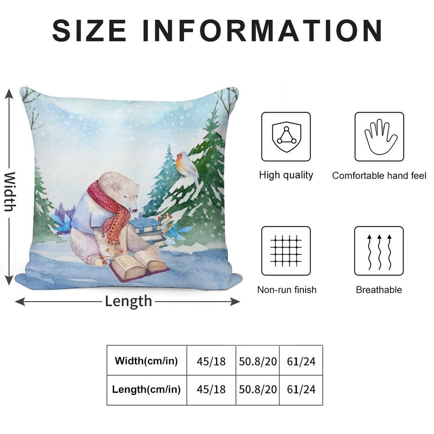 Winter Bear Soft Warmth Comfort Throw Pillow