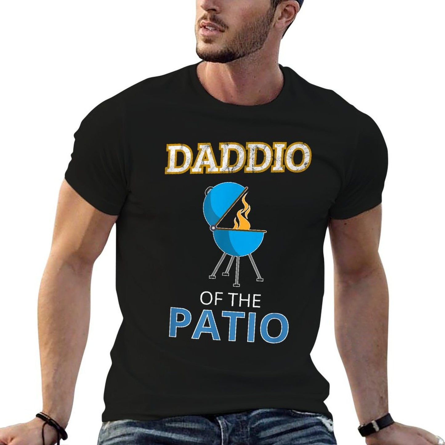 Funny Daddio Of The Patio Fathers Day BBQ Grill Dad  Relaxed-fit T-Shirt