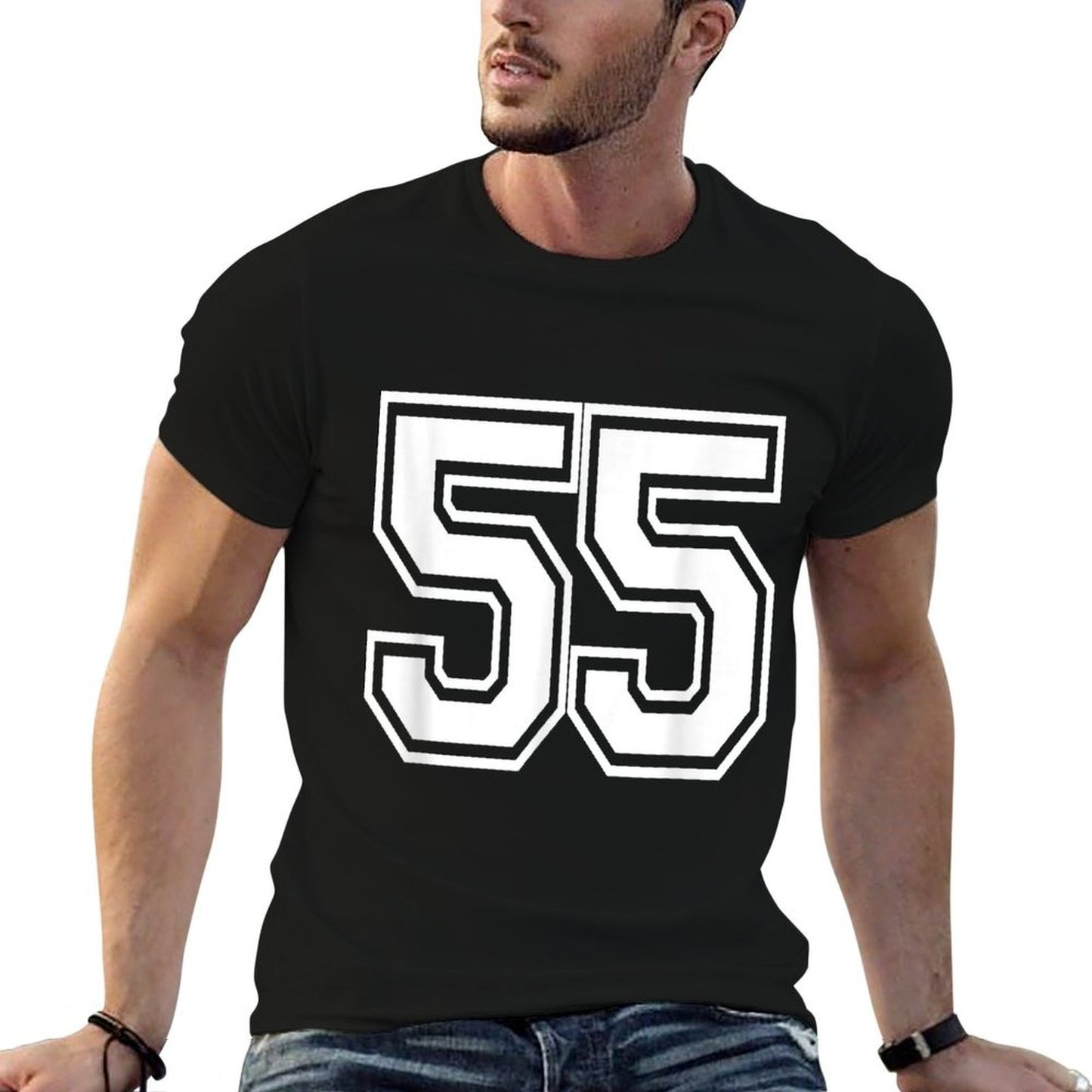 Number 55 Birthday Varsity Sports Team Jersey  Easy-care T-Shirt