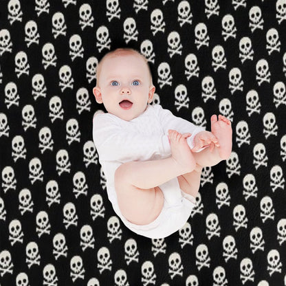 Skull N Bones Pattern Sustainable Throw Blanket