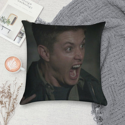 Dean Winchester Scream Soft Short Plush Fabric Throw Pillow