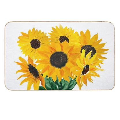 Painted Sunflower Bouquet  Repositionable Bath Mat