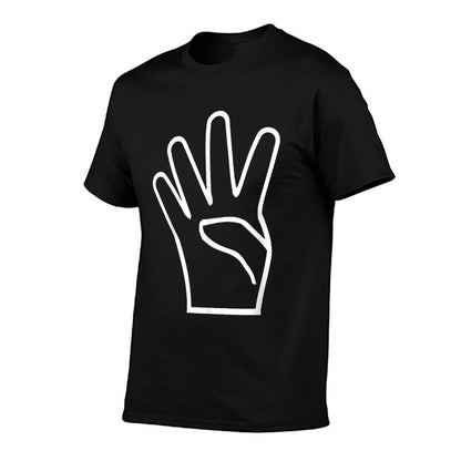 4 Finger 4th Birthday Four Years Old Boy Girl Fourth Bday  High-quality Stitching T-Shirt