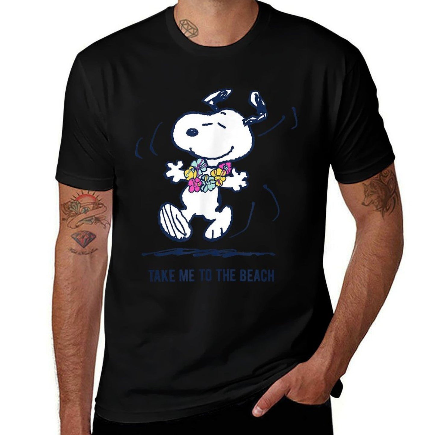 Peanuts Snoopy Take Me To The Beach  Heathered Texture T-Shirt