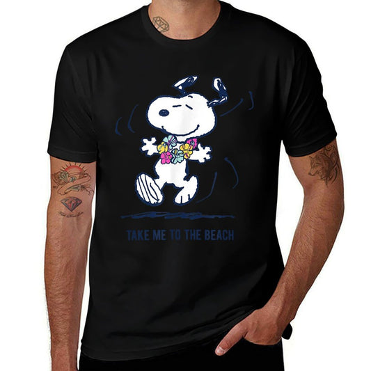 Peanuts Snoopy Take Me To The Beach  Heathered Texture T-Shirt