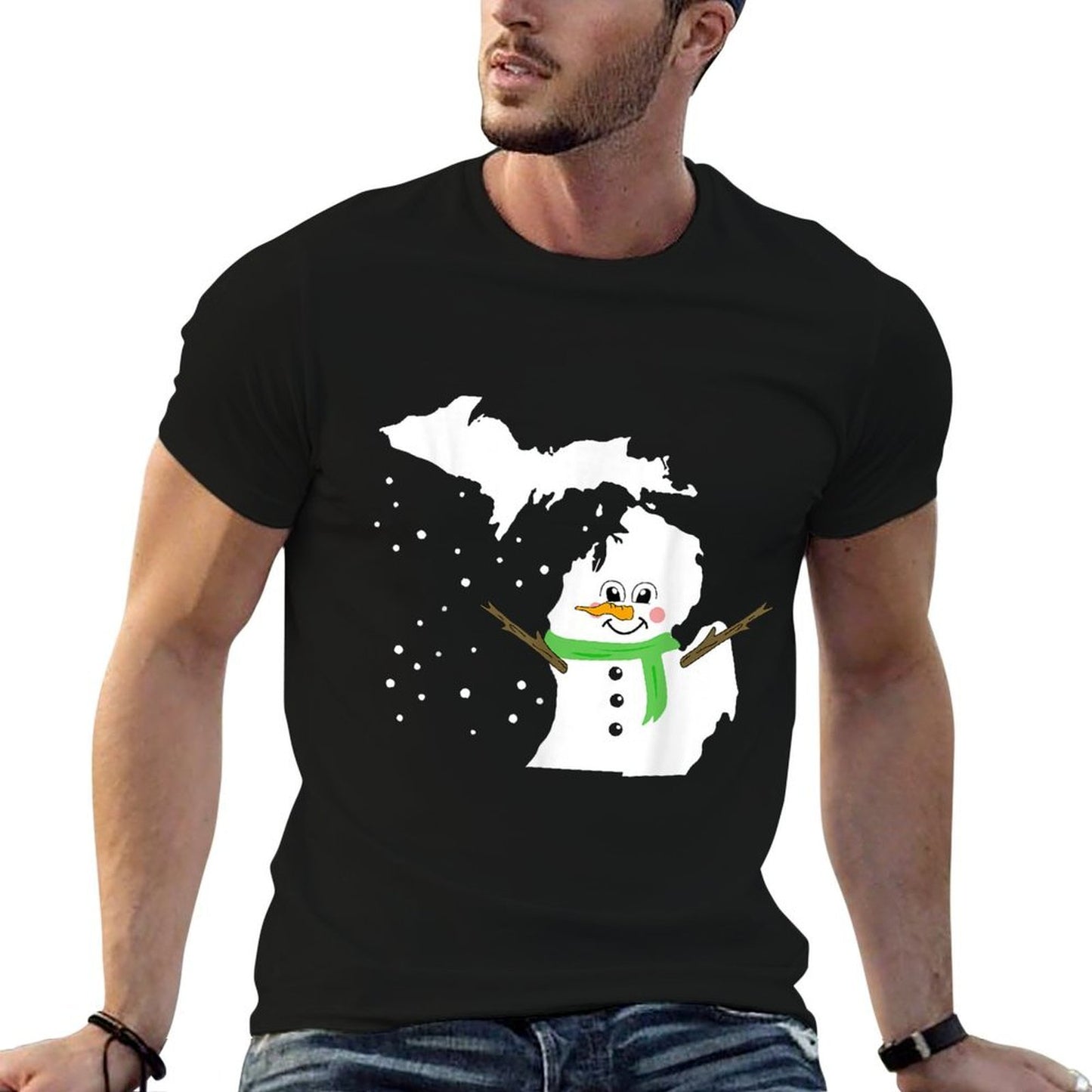 Michigan Snowman  High-quality Stitching T-Shirt