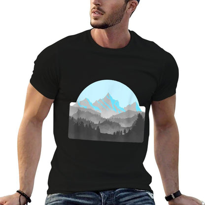 Subtle Demiboy Pride (Misty Mountain Landscape)  Trendy Pattern T-Shirt