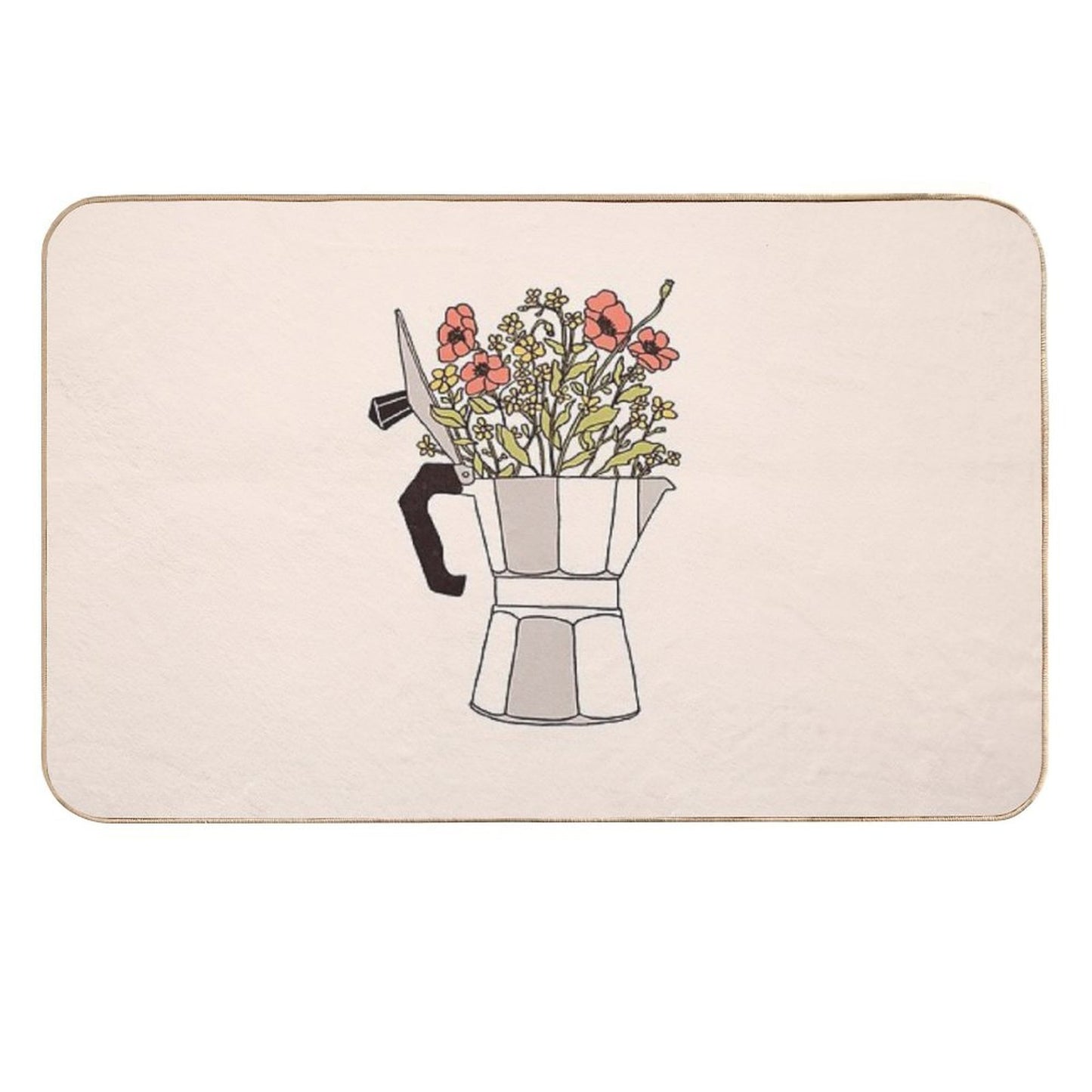 Moka Flowers  Versatile Bath Mat