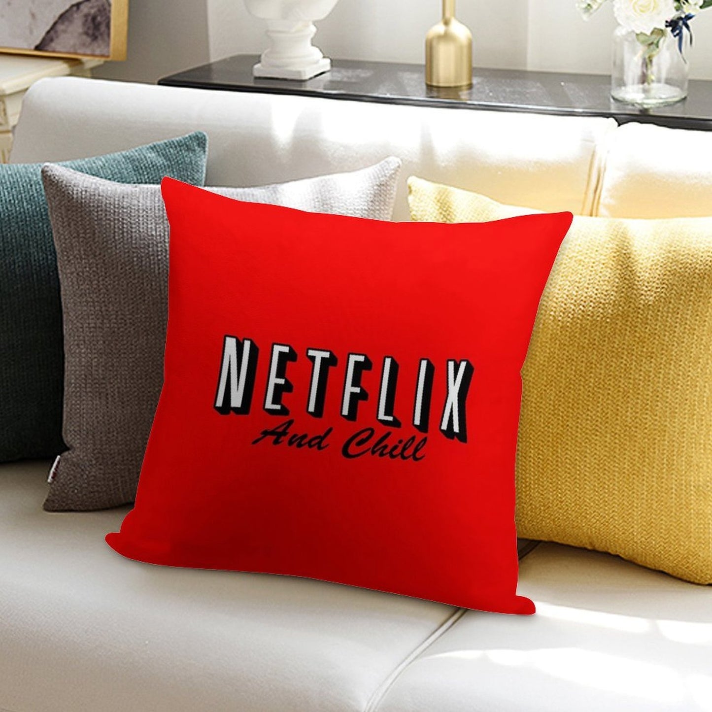 Netflix And Chill Soft Home Decor Throw Pillow