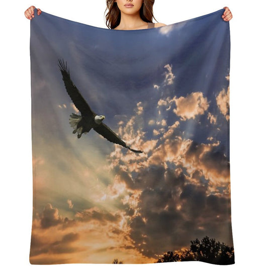 High Soaring Bald Eagle Comfort Throw Blanket