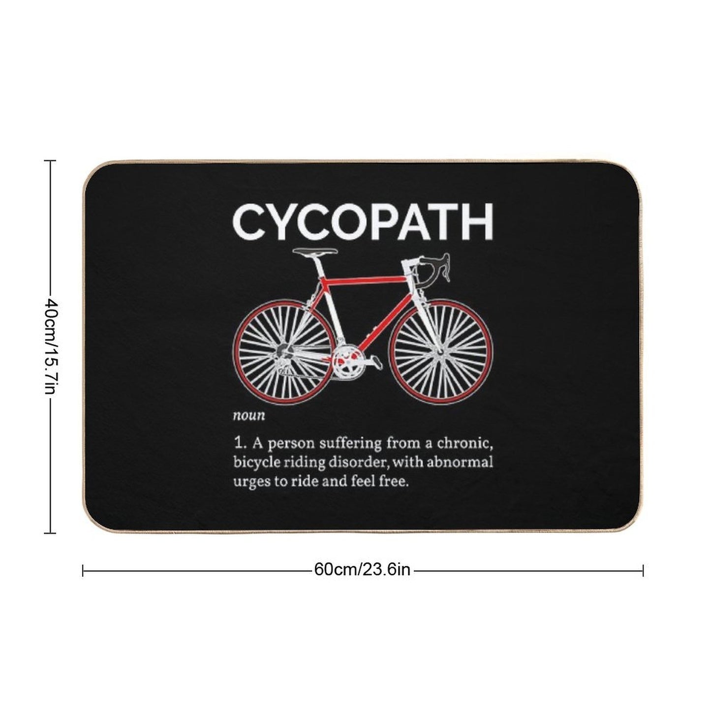 Cycopath Definition I - Red Bike  Odorless Bath Mat