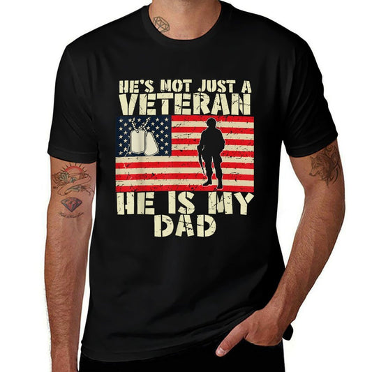 Kids My Dad Is Not Just A Veteran American Veterans Day  Vintage-inspired T-Shirt