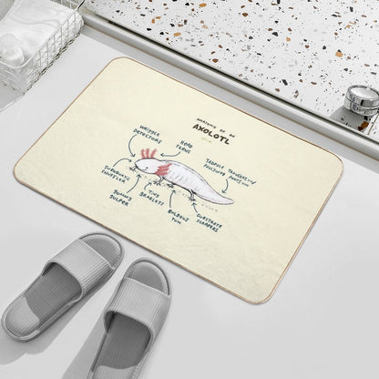 Anatomy of An Axolotl  Absorbent Bath Mat