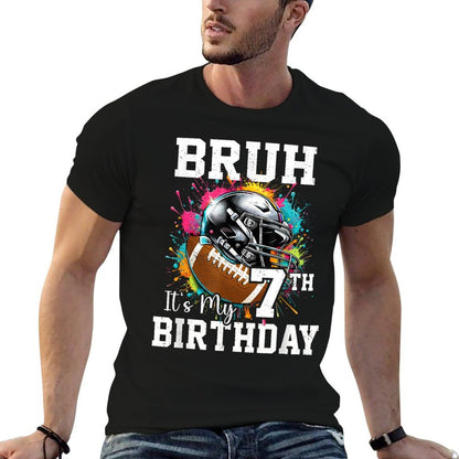 Bruh Its My 7th Birthday 7 Years Old Football Player  Vintage-inspired T-Shirt