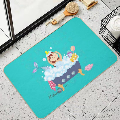 Just Relax Girl in Bathtub  Fade-Resistant Bath Mat