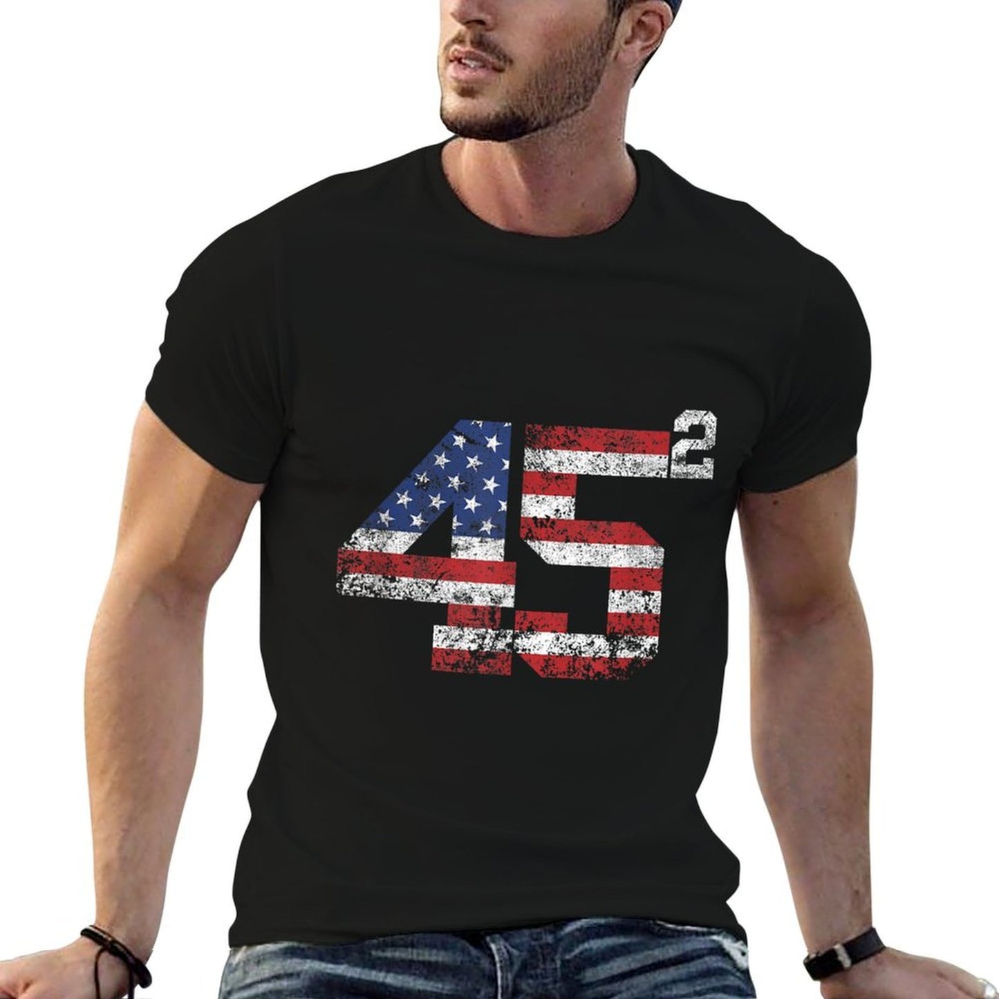 Trump 2024 45 Squared Second Term USA Vintage  Tagless Design T-Shirt