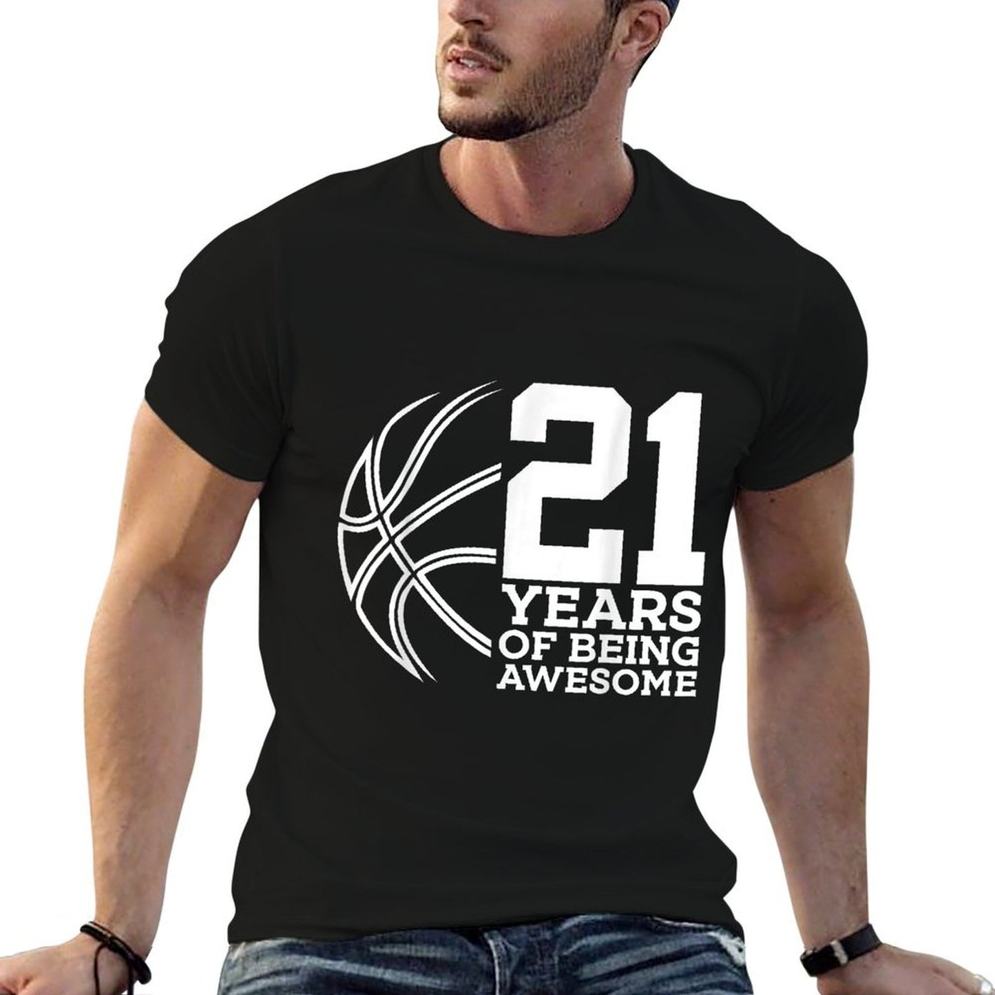 21 YEARS OF BEING AWESOME BASKETBALL 21ST BIRTHDAY  Slim-fit Cut T-Shirt