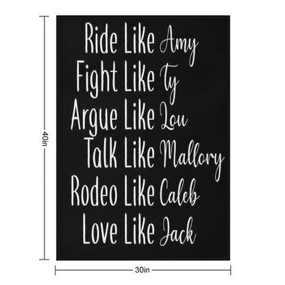 Ride Like Amy Plush Throw Blanket