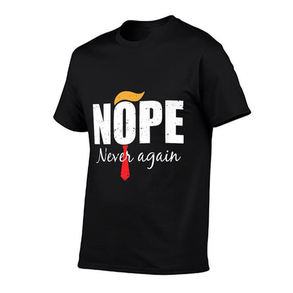 Nope Never Again Funny Trump Hair Premium  Trendy Pattern T-Shirt