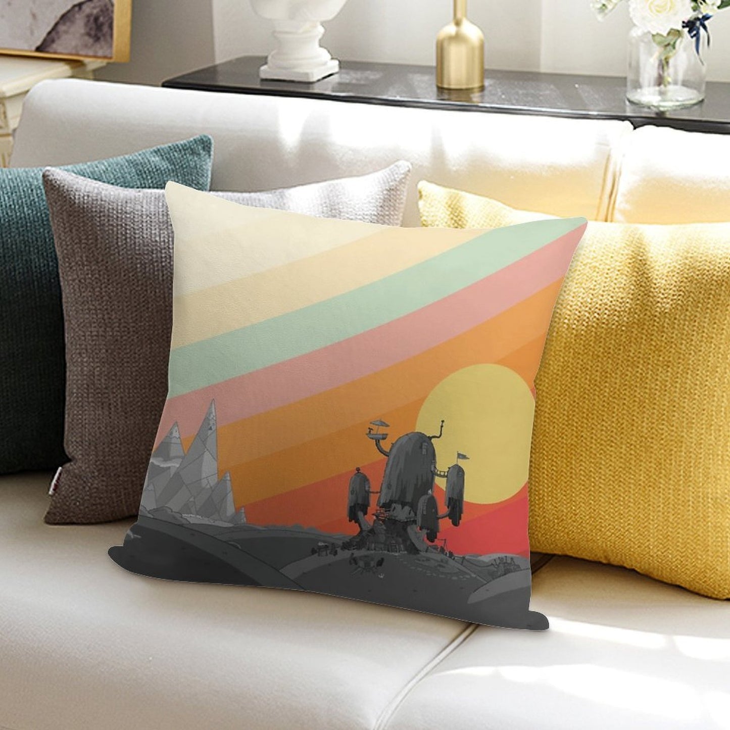 Land Of Ooo (Adventure Time) Soft Fade-Resistant Throw Pillow