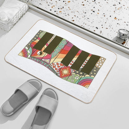 Vintage Psychedelic Keyboard  Anti-Trip Bath Mat