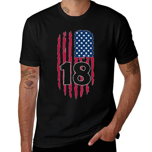 USA NUMBER 18 YEARS OLD BOY 18TH BIRTHDAY  Lightweight T-Shirt