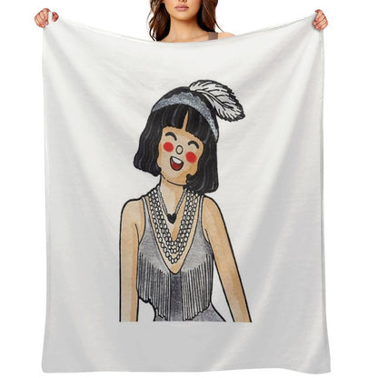 Showgirl – Cartoon Watercolor Art Easy Care Throw Blanket