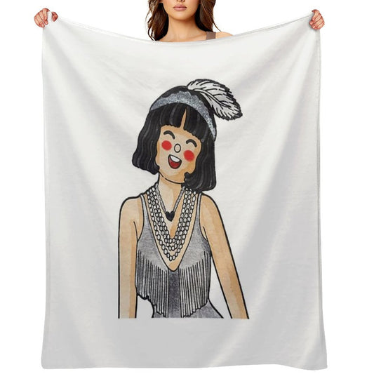 Showgirl – Cartoon Watercolor Art Easy Care Throw Blanket