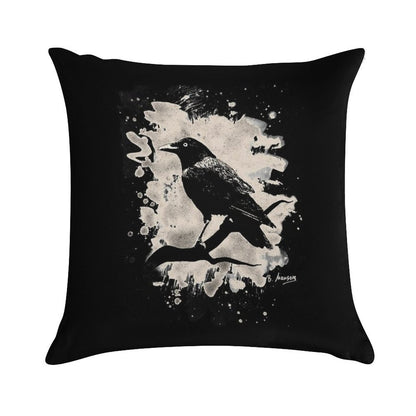 Crow Bleached (creme White) Soft Hidden Zipper Throw Pillow