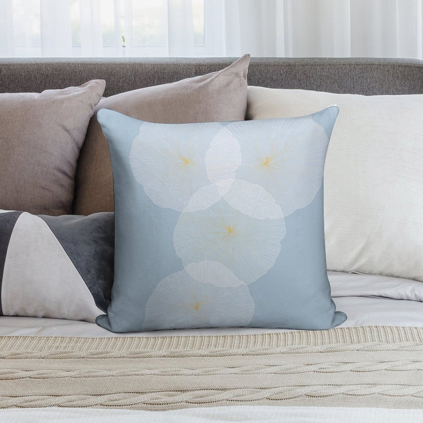 Whispering Petals Soft Warmth Comfort Throw Pillow