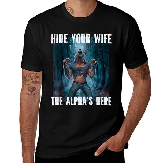 Hide Your Wife The Alphas Here Wolf Ripping Meme  Polyester Blend T-Shirt
