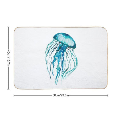 Watercolor Jellyfish  Rapid-Drying Bath Mat