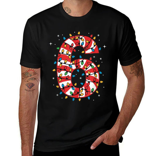 Funny Number 6 Christmas Matching 67 Meme for Men Women  Trendy Pattern T-Shirt