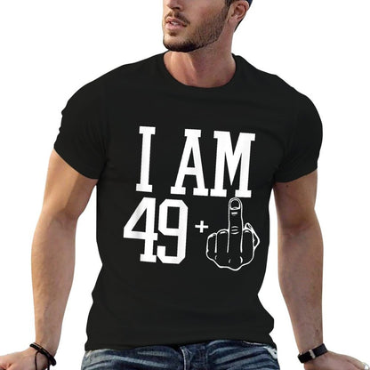I Am 49 Plus Middle Finger Sarcastic 50th Birthday Gift  Soft T-Shirt